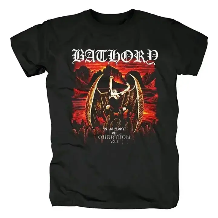 Camiseta Bathory Black Metal Venom Talla Grande Hombre Verano Manga Corta Algodón Estilo Casual Hip Hop Mujer Streetwear - 1