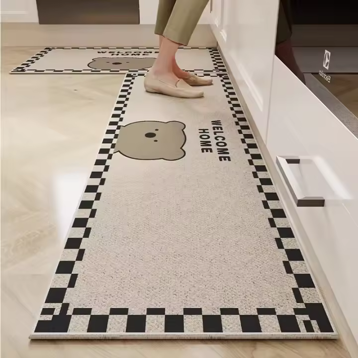 VIKAMA Alfombra De Cocina De Velours Cristal Resistant to La Suciedad Y Antideslizante Puede SerCortada at Medida Alfombra De Pies Para El Hogar - 1