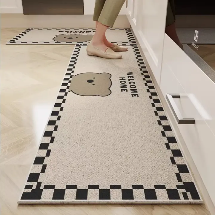 VIKAMA Alfombra De Cocina De Velours Cristal Resistant to La Suciedad Y Antideslizante Puede SerCortada at Medida Alfombra De Pies Para El Hogar - 1