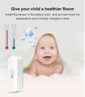 Sensor De Temperatura Y Humedad WiFi Para El Hogar Inteligente Compatible Con Alexa Tuya Medidor Interior Precisión Alta Batería AAA Incluida - details 1