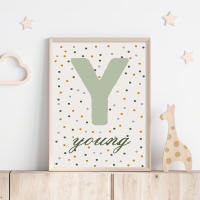 Póster De Letras Bismillah Con Puntos Verdes Arte De Pared Para Dormitorio De Bebé Estilo Islámico Impresión En Lienzo Decoración Interior Del Hogar - details 6