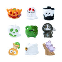 10-12pcs Decoraciones De Halloween Luminosas Calabaza Fantasma Micro Paisaje Resina Figuras De Fantasma Estatua Decoración De Escritorio Regalos Para Fiesta - details 8
