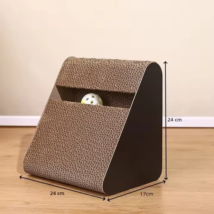 Tablero De Rascado Para Gatos 2 En 1 Con Bola Giratoria Y Triángulos Resistentes Al Desgaste Marco De Enchufe Vertical Accesorio Para Mascotas - 1