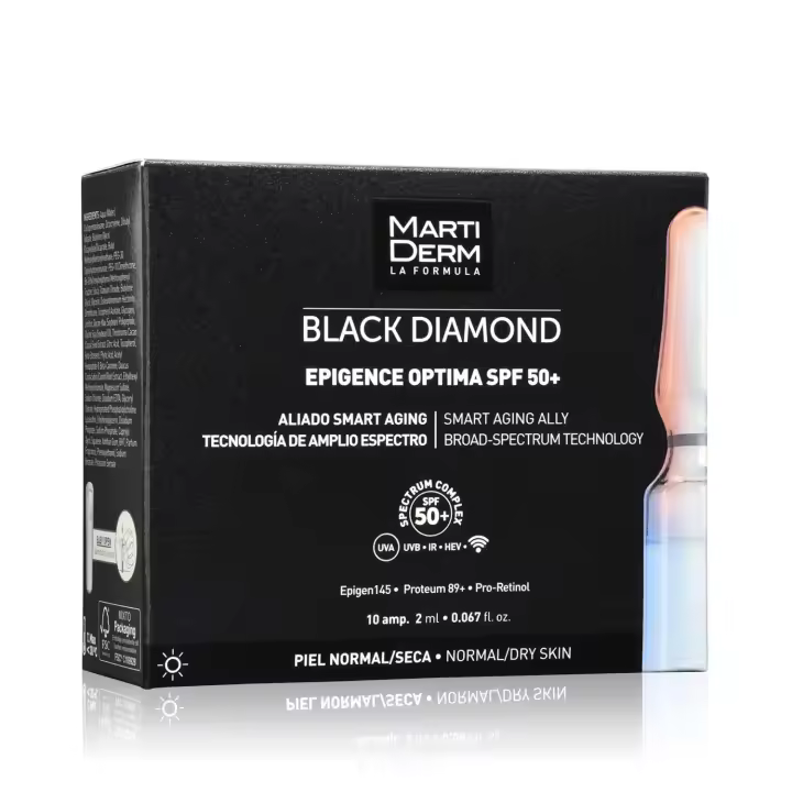 Martiderm Black Diamond Epigence Optima SPF 50+ - Filtro Solar Facial, 30 ampollas x 2 ml - 1