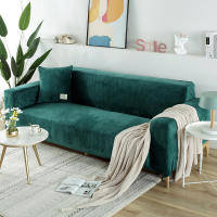 Cubierta De Sofá De Terciopelo Para Sala De Estar Color Gris Estirable Sólido Cubierta De Sofá Conjunto Funda Para Asiento Y Cojín 1PC - details 26