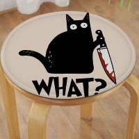 Cojín Redondo Para Silla De Comedor Con Cordón Gato Negro Decorativo Moderno Para Oficina Y Hogar Tamaño 40x40cm/45x45cm/50x50cm - details 8