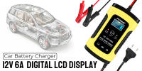 Cargador Inteligente De Batería De Coche Y Motocicleta 12V 6A Para Baterías De Ácido Plomo Con Pantalla LCD Digital - details 0