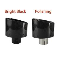 Tubo De Escape De Fibra De Carbono Brillante Para Coche Decoración De Tubo De Escape Acero Inoxidable Plateado Oval 150mm Universal Izquierdo Derecho - details 0