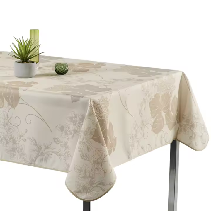 Mantel Antimanchas HOJAS BEIGE ARTEMANTEL - Protección de Mesa - 1