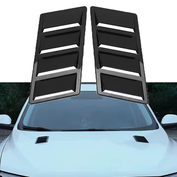 2 Pcs Tapa De Ventilación Para Parachoques De Coche En Negro Accesorios Exteriores Universal Para La Mayoría De Los Coches Material ABS Izquierdo Derecho - 1