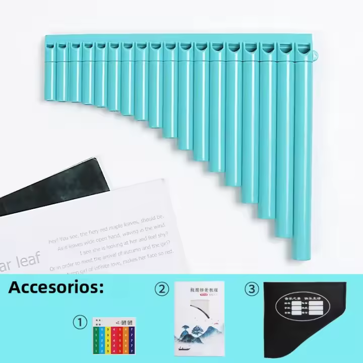 Flute De Pan Con 18 Tubos Instrumento Musical De Clave C Para Principiantes Incluye Bolsa De Transporte Y Manual De Usuario - 1