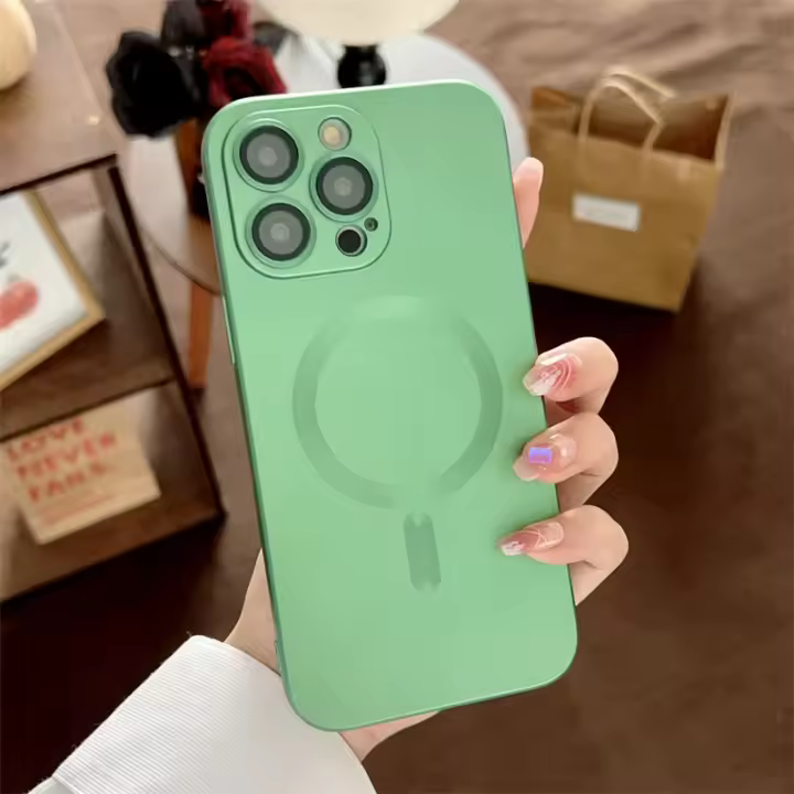 Funda De Teléfono De Lujo Magsafe Con Carga Inalámbrica Para iPhone 15 14 13 12 11 pro Max 15 plus Magnética Mate Protección De Lente Bumper - 1