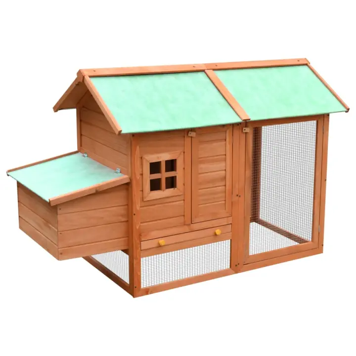 vidaXL Madera Maciza de Pino y Abeto Gallinero Mascotas Corral Cobaya Color Marrón,  Gris,  Moca y mas - 1