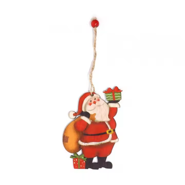 Guirma Colgante Papá Noel de Madera 10 cm - 1