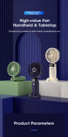 Ventilador de mano portátil, dispositivo de 5 velocidades, multifuncional, plegable, Pequeño, Eléctrico, Con Cordón para el cuello, novedad de 2024 - details 14