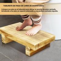 Taburete De Madera Para Niños Y Adultos Taburete De Pasos Para Dormitorio Oficina Estepa Sillón De Pies Para El Hogar - details 5