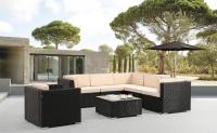 AREBOS Muebles de Jardín Polirratán Lounge | Resistente UV | Negro | Lounge Porto - details 1