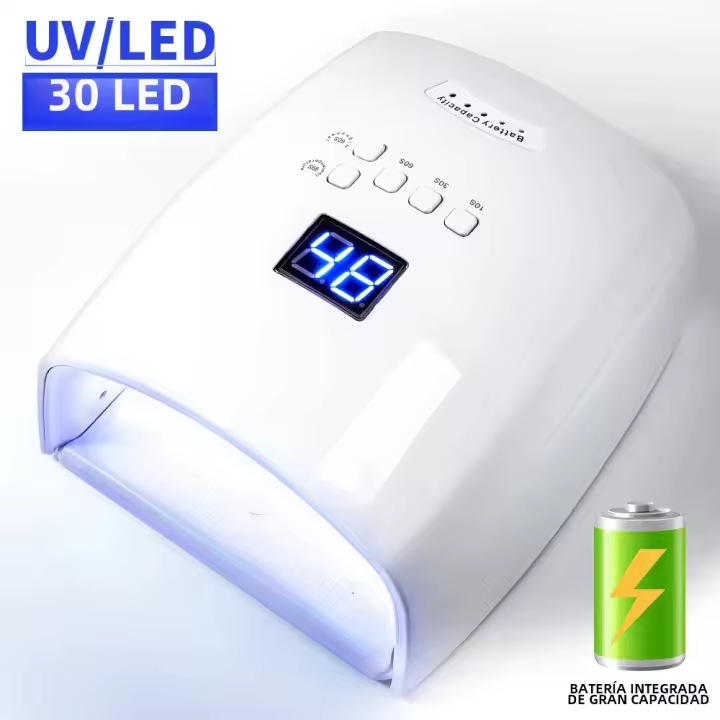 Lámpara Profesional UV LED Para Uñas Con 30 LEDS Secado Rápido De Gel De Uñas Para Manicura En Salón Recargable - 1