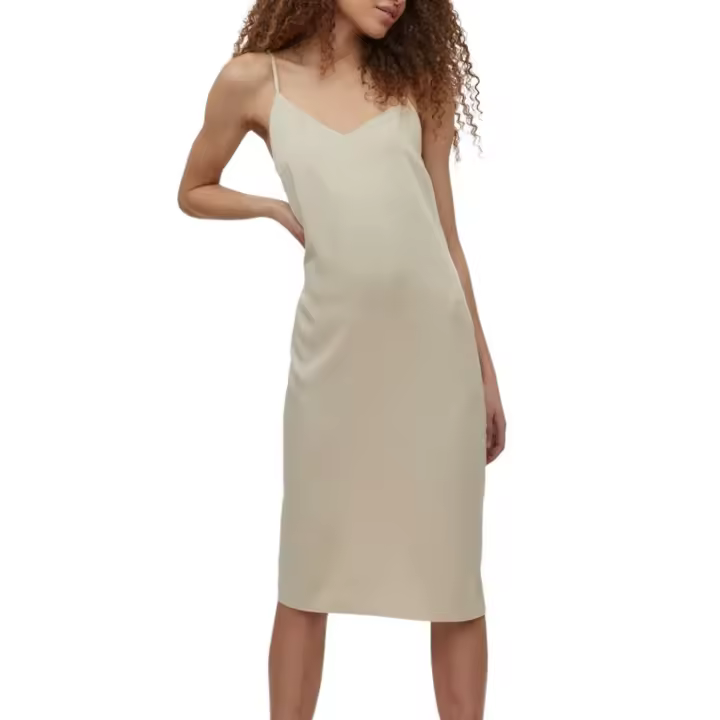 Vestido Vila Viamazed Strap Beige Para Mujer - 1
