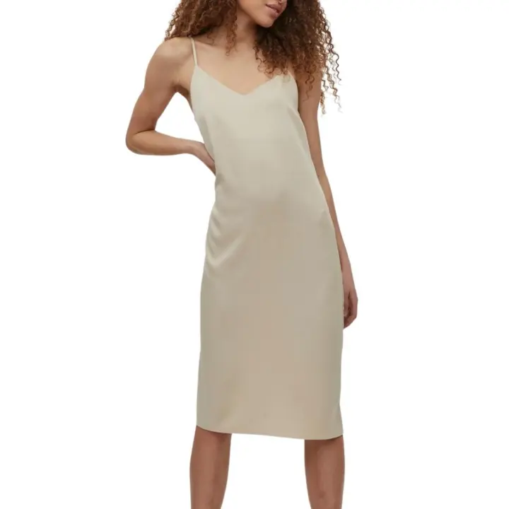 Vestido Vila Viamazed Strap Beige Para Mujer - 1
