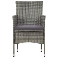 vidaXL Set de muebles de jardín 4 pzas y cojines ratán sintético gris - details 4
