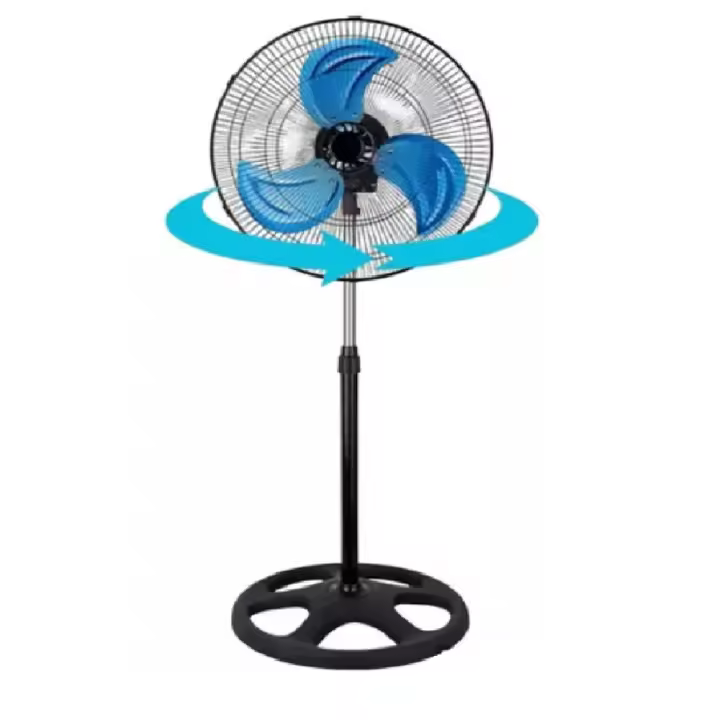 SPARK - Ventilador de Pie Industrial de Alta Velocidad de 10''. Base Pesada. 50 W con Giro de 360º. Ajuste de 3 Velocidades. 3 Aspas. Tamaño Ajustable. Verano. Hogar. Negocio. Oficina. - 1