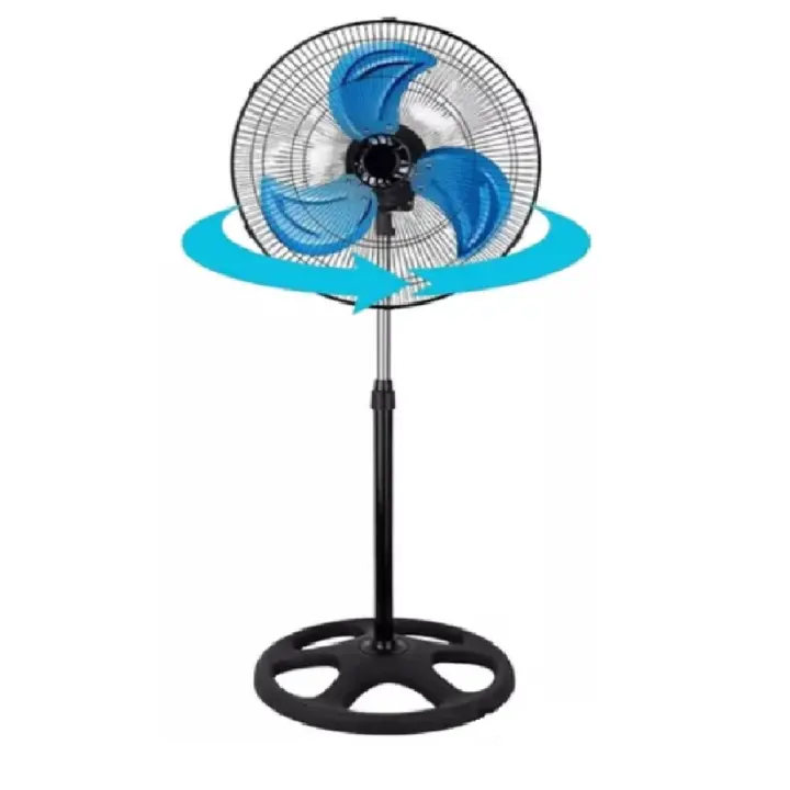 SPARK - Ventilador de Pie Industrial de Alta Velocidad de 10''. Base Pesada. 50 W con Giro de 360º. Ajuste de 3 Velocidades. 3 Aspas. Tamaño Ajustable. Verano. Hogar. Negocio. Oficina. - 1