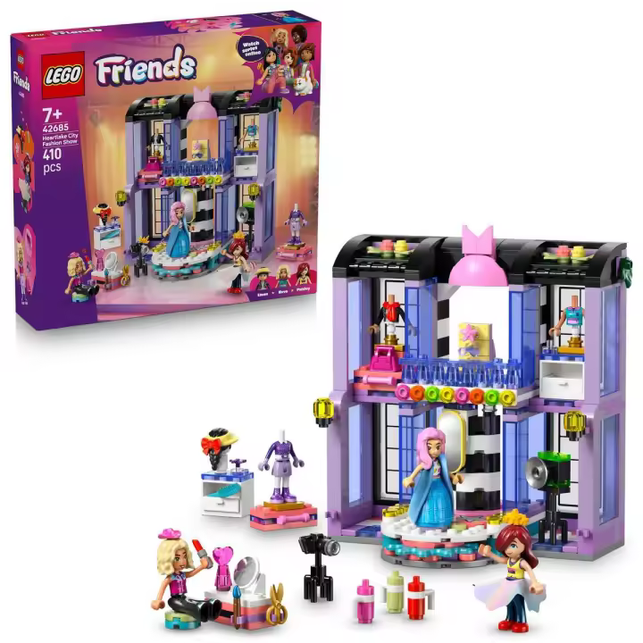 [PREVENTA] LEGO® 42685 Friends Heartlake City Fashion Show - Juguete de Estilismo para Niñas y Niños a partir de 7 Años - 3 Minipersonajes, Accesorios, Vestuario Personalizable y Pasarela - 1