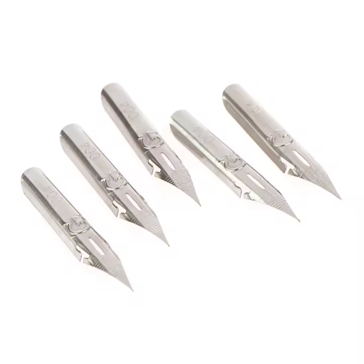 5Pcs Suministros De Escritura Retro G Nib Tinta Metálica Para Caligrafía Oficina Y Escuela Punta Doble Proporción - 1