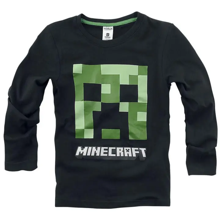 Camiseta niño manga larga Minecraft negra 10 años 140cm Raíz MERCHAN-STORE Camisetas Minecraft - 1