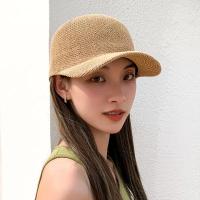 Sombrero De Béisbol De Paja Transpirable Para Hombres Y Mujeres Verano Sombreros De Sol Ajustables De Color Sólido Accesorios De Playa Protección UV - details 1