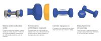 SONGMICS Juego de 2 mancuernas, 2 x 2.5 kg, mancuernas hexagonales, revestimiento de neopreno, entrenamiento de fuerza, entrenamiento, fitness, para casa, Azul - details 1