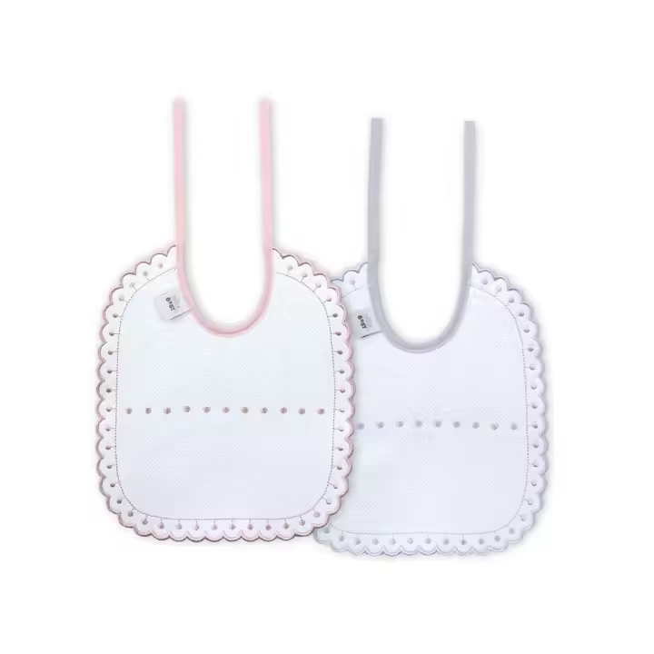 BAVETE (PACK 2 UNIDADES) 100% ALGODÃO- CINZA & ROSA - 1
