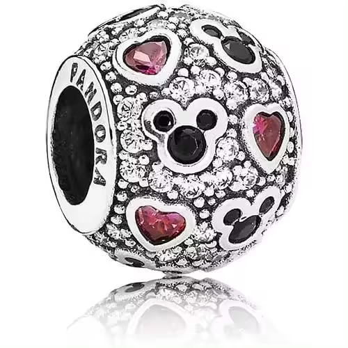 Abalorio Pandora 791457CZ mujer plata Disney Mickey & Corazones Brillantes，Incluye Caja Original - 1