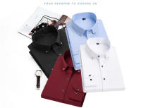 Camisa De Encaje Para Hombre De Alta Calidad No Planchable Manga Corta Nuevo Ropa Sólida Negocios Camisas Blancas Azules Marinas Negras Rojas Para Oficina Y Viajes - details 5