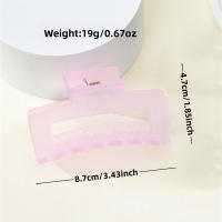 Pinza Para El Cabello De Plástico Mate De Color Puro Tendencia Para Mujeres Accesorios De Pelo Clips Rectangulares Pastel Grandes - details 7