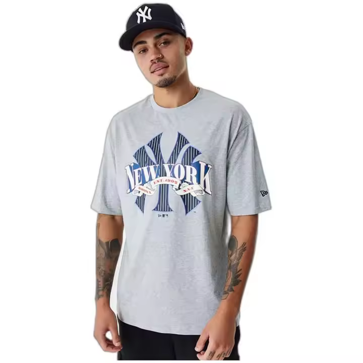 Camiseta de Manga Corta New Era Mlb Arch Logo Graphic New York Yankees para hombre en color gris - 1