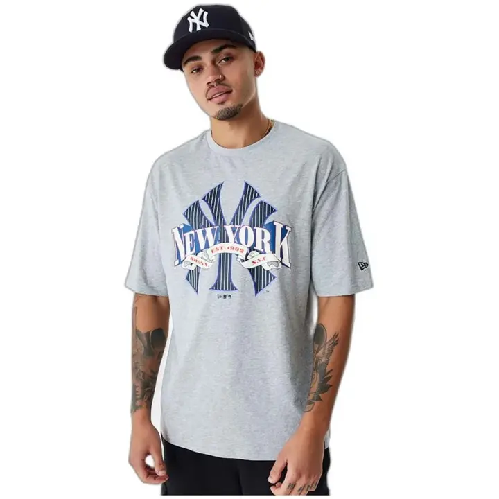 Camiseta de Manga Corta New Era Mlb Arch Logo Graphic New York Yankees para hombre en color gris - 1