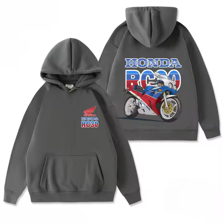  Sudadera De Capucha Para Hombre Honda RC30 1990 Motocicleta Customizada Para Clubes Al Aire Libre Con Capucha Estampado De Motocicleta Material De Algodón Otoño E Invierno - 1