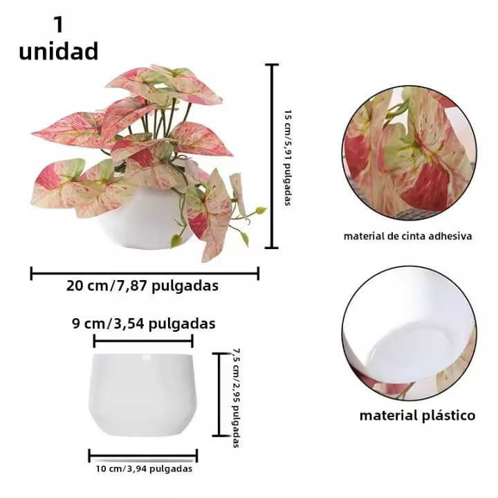 1PC Simulada Planta En Maceta Para Decoración De Oficina Negocios Foyer Jardín Floral Decoración De Hogar Estilo Vínculo - 1