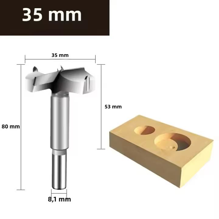 Broca De Madera Self Centering 1pc Para Taladro Forstner Tamaños 15/20/25/30/35mm Herramienta De Perforación Para Madera - 1
