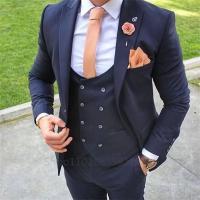 Traje De Boda Para Hombre 3 Piezas Conjunto Profesional De Vestido Slim Fit Con Chaleco Y Pantalones Traje De Novio Para Fiesta De Promoción - details 4