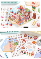 Puzzle 3D De Parque De Diversiones Cartoon DIY Paisaje Estático Para Niños Regalo De Cumpleaños Y Fiestas Adhesivo De Bolsillo Escena De Cabaña - details 10