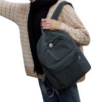 Mochila De Corduroy Para Mujer Estilo Preppy Sólido Bolsa De Hombro Para Niñas Teenager Cierre De Cremallera Material Principal Corduroy Lining De Poliéster - details 15