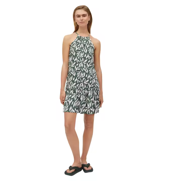 Ysabel Mora - Vestido corto anudado al cuello estampado - 1