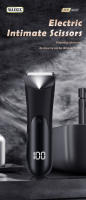 Recortadora de vello corporal y de ingle para hombres, recortadora de bolas eléctrica, incluye 2 accesorios de protección, cabezal de cuchilla de cerámica, afeitadora en seco y húmedo, maquinilla de afeitar eléctrica recargable por USB con batería de liti - details 3