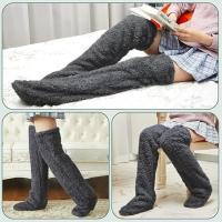Calcetines Largos De Muñeca Para Mujer Invierno Interior Dormir Fluffy Calcetines Calientes De Pierna Teddy Bear Plush Grueso - details 6