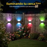 Solar Wall Sconce 3000K Luz Blanca Cálida Para Exterior Ángulo De Choque Superior E Inferior Luz Solar Para Jardín Porche Camino Garage - details 23