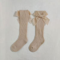 Calcetines De Pierna Alta Para Bebés Niñas Otoño Invierno Algodón Con Gran Lazo Calcetines Calientes Solids Para Niñas De 0 a 5 Años - details 10