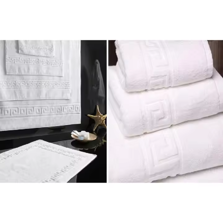 TOALLA DUCHA EN PACK DE 6 O 12 TOALLAS DE BAÑO/ DUCHA BLANCAS 70X140 CM 450GR, 80% ALGODÓN Y 20%POLIESTERS, TOALLAS DE DUCHA, PACK DE 6 TOALLAS DE BAÑO PARA DUCHA BLANCAS 70X140 CM 450GR - 1